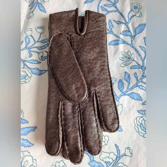 Brown Pigskin Leather gloves size 6 3/4 - 7 - Picture 4 of 7